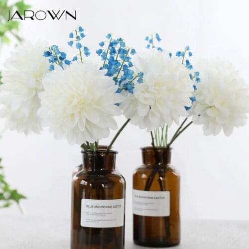 JAROWN Artificial Flowers Dahlia Chrysanthemum Silk Fake Flower Home Decoration Wedding Photography Flower Arrangement Decor