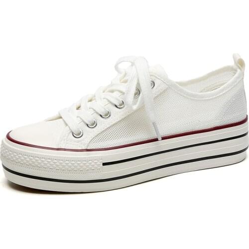 Women Canvas Shoes Summer All-Match Platform Shoes Casual Comfortable Height Increasing Sneakers 2021 New Brand Designer 35-40