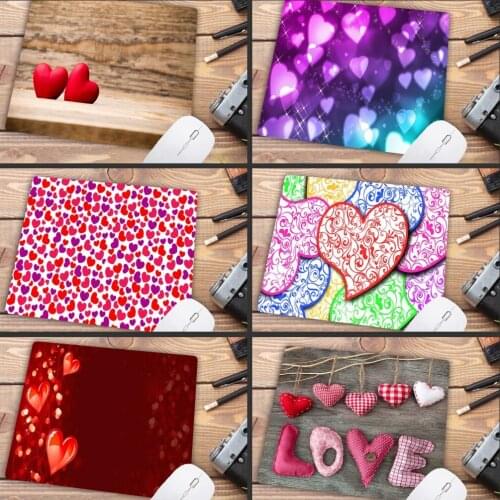 Mairuige Big Promotion Love you Pink Hearts Unique Desktop Pad Game Mousepad Customized Your Own Style Mouse pads 22X18CM