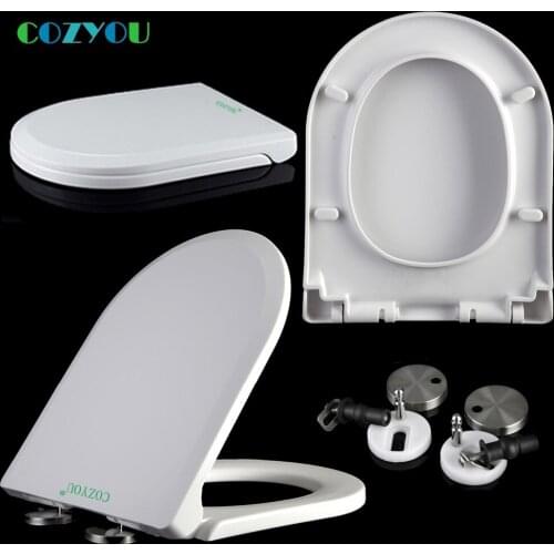 Slow close Toilet seat Double button Quick-Release PP U Elongated soft Close length 44 to 47.5cm,width 34 to 36cm GBP17254SU