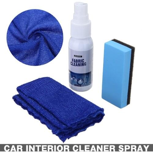 30ml Multi-purpose Car Fabric Interior Roof Cleaning Agent Ceiling Leather Flannel Woven Water-free Spray Cleaner