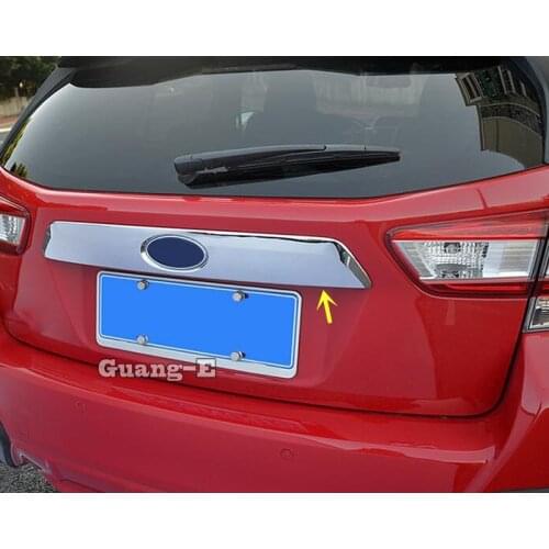 Car Sticker ABS Chrome Rear Back Door License Tailgate Bumper Frame Plate Trim Lamp Trunk 1pcs For SUBARU XV 2018 2019 2020