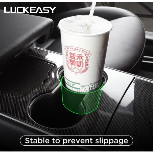 LUCKEASY Portable Car Cup Stand For Tesla Model 3 2017-2021 Separate multi-function cup holder Styling Drink Stand