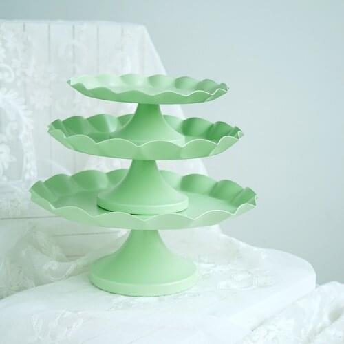 Tiffany Green Color Cake Tray Cupcake Stand Cake Tools Macaroon Green Waterproof Plate Cake Decoration for Party Dessert Table