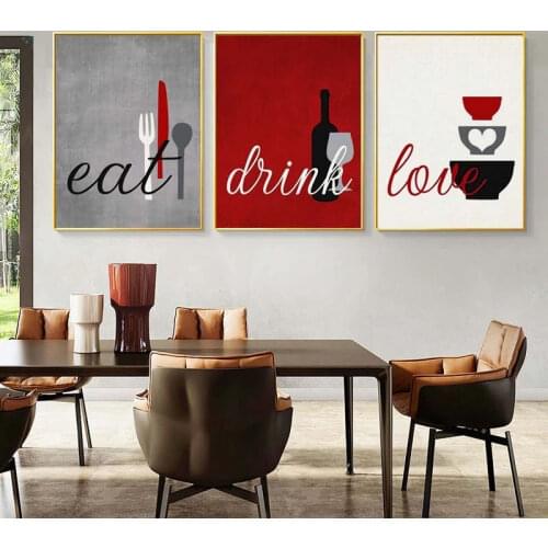 Nordic Tableware Utensil Poster Print Modern Minimalist Wall Picture for Dining Room Home Decor Kitchen Wall Art Canvas Painting