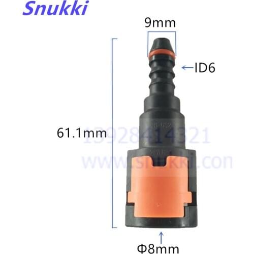 8mm-ID6 180 degree ID6 SAE 5/16 Fuel pipe joint Fuel line quick connector nylon connector for auto two pcs a lot