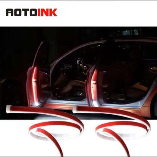 AOYOINK Car Interior Door Welcome Light LED Safety Warning Strobe Signal Lamp Strip 120cm Waterproof 12V Ambient Lights