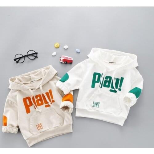 Hooded Boys Girls Sweat-shirts Cotton Autumn Spring Toddler Baby Tops Childrens Clothing