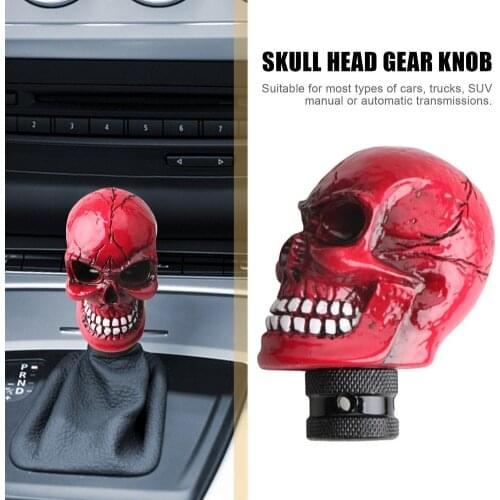 Universal Car Gear Shift Knob Skull Head Car Manual Shift Gear Lever Knob Aluminum Alloy Manual Transmission Shifter Lever