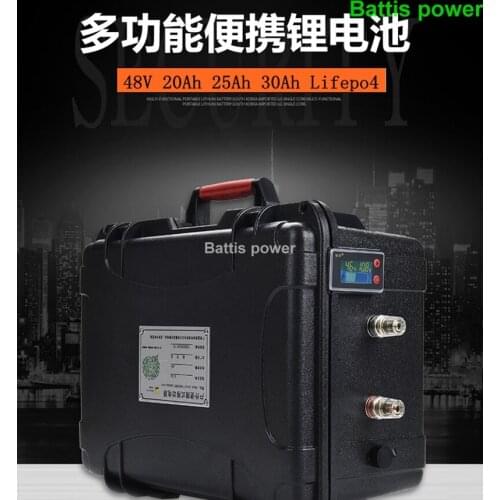 Waterproof IP67 Lifepo4 48V 20Ah 25Ah 30Ah lithium battery pack with BMS for wheelchair ebike scooter +5A Charger