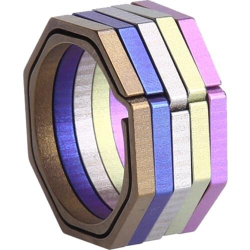 Keyring Octagon Titanium TC4 Ti Hook outdoor clip kit Buckle Keychain multi tool ring edc gear camp Key Pocket gadget hang hike