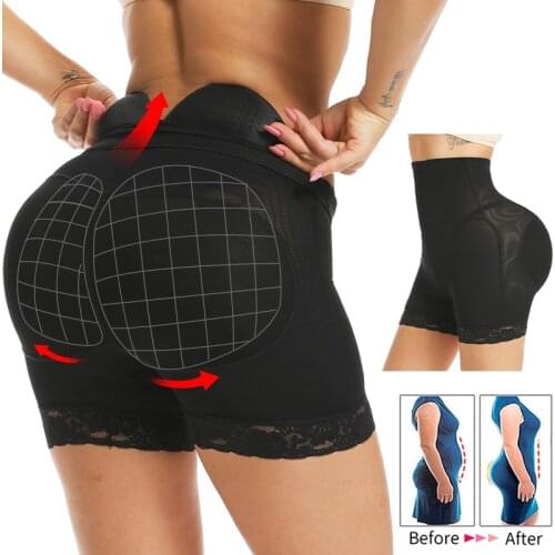 Womens Butt Lifter Padded High Waist Body Shaper Panties Lace Hip Enhancer Shapewear Underwear Seamless Booty Shaping Shorts