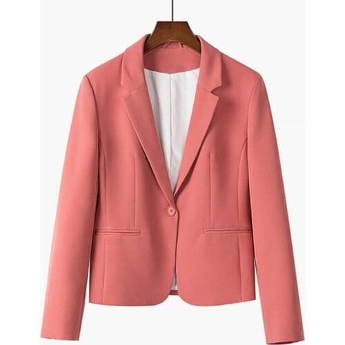 Women Blazers Suit 2021 Fashion Solid Color Casual Office Wear Suit Coat Long Sleeve Single Button Blazer Jacket Tops Mujer
