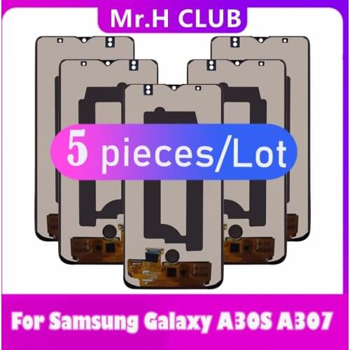 5 Pcs OLED For Samsung Galaxy A30s LCD Display Touch Screen Digitizer Assembly For Samsung Galaxy A30s A307 A307F A307G A307YN
