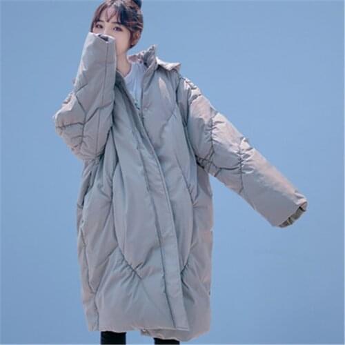 2021 Winter Fashion New Style Loose Large Size Mid-Length Hooded Long-Sleeved Thick And Warm Cotton-Padded Jacket Women Trendy