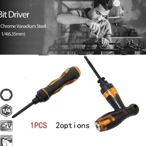 1PC Telescopic Slotted Drivers Magnetic Bits Screwdriver Set Ratchet Wrench Hand Tool Set Screwdriver T-shaped/6*155 Ratchet