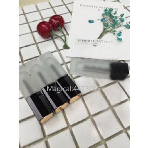 10/30/50pcs 3.9ml Square Empty Lipgloss Tubes, DIY Glass Black Lid Golden Top Lip Gloss Bottle, Portable Cosmetics Package Shell