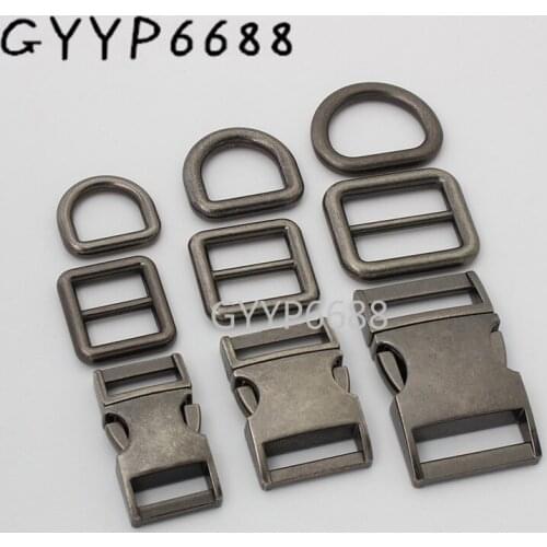 10sets old silver 16mm 20mm 26mm inner retro style release buckle d ring slider buckle for luggage adjust buckle sell by set
