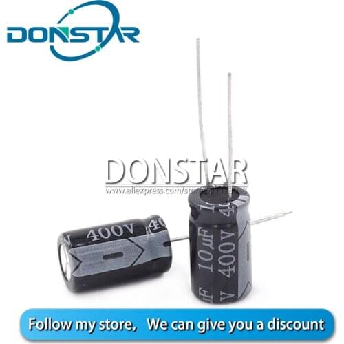 10PCS 10UF 400V Electrolytic Capacitor 400V 10UF 10*17MM Aluminium Electrolytic Capacitor