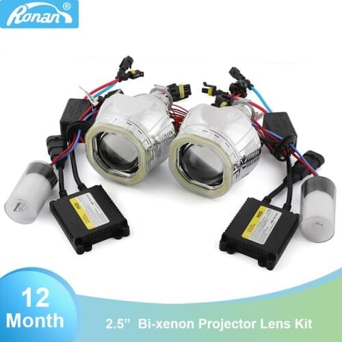 2.5inch Bi xenon Projector Lens Xenon Bulb H1 AC Slim Ballast 35W Car Styling Retrofit H4 H7 Motorcycle Car Headlight DRL