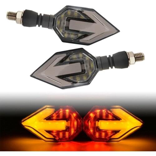 2PCS Universal LED Motorcycle Turn Signals Light 12v IP68 Waterproof Tail Arrow Flowing Water Light Rear Lights Accessories