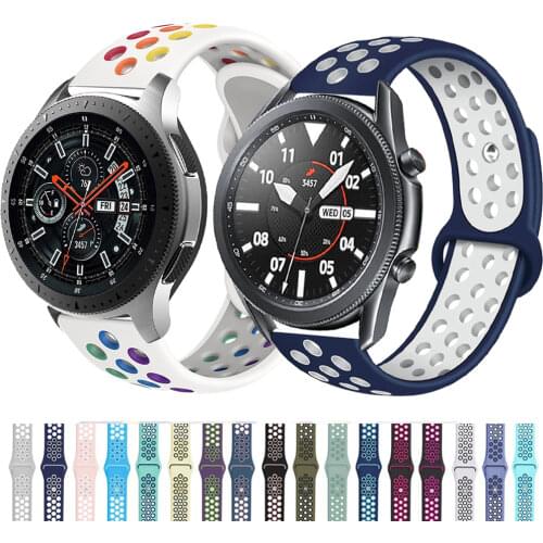 20/22mm Sport silicone watch strap for Amazfit Bip Samsung Galaxy watch 46mm 42mm bands for gear s3 Frontier/Classic Active loop