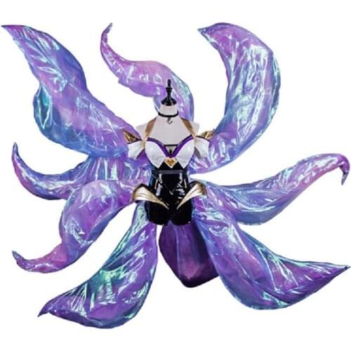 2019 Hot Game!!! LOL KDA Fox Ahri Cosplay Tail Prop Nine tails and dress full sets