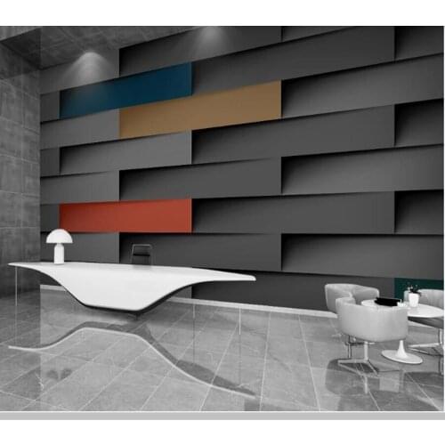 Papel de parede 3d stereo rectangular strip industrial style Geometry wallpaper,living room bedroom wall papers home decor mural