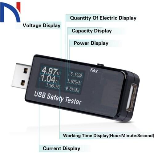 3V-30V 5.1A USB Tester Digital Dispay Current Voltage Charger Capacity Doctor power bank meter voltmeter Test Speed of Charges