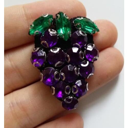 5pcs/lot grape Rhinestone beaded patches for Clothing Sew on Sequin Applique decorative parches for clothes bag
