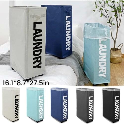 70x41x22cm Foldable Dirty Laundry Basket with Caster Wheels Portable Clothes Organizer Storage Basket High Capacity Laundry Bags
