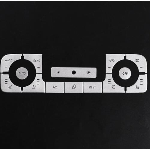 Aluminum Air Conditioning Button Stickers for Volkswagen Touareg 2013-2018 Silver Car Interior Accessories