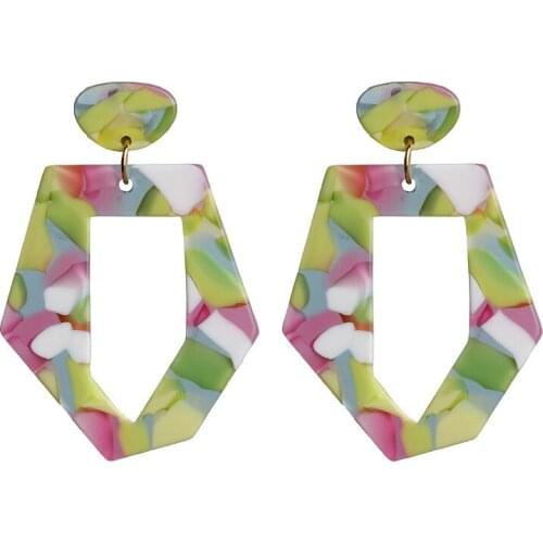 Bohemian Earrings 2020 Fashion New Temperament Earrings Simple And Fresh Geometric Personality Acetate Plate Earrings Ladies