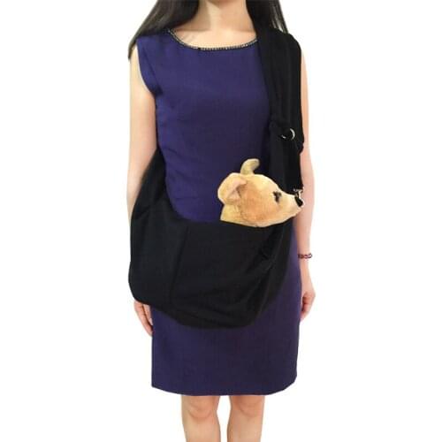 Black Pet Dog Shoulder Bag Cotton Carrier Outdoor Travel Handbag Single Sling Comfort Travel Tote Shoulder Bag Soft