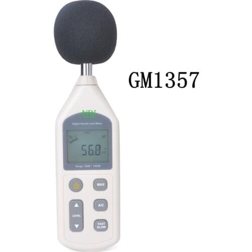 CE 30-130dB LCD Digital Sound Level Meter Portable Noise dB Frequency Tester in Decibels A/C FAST/SLOW dB Analyzer GM1357