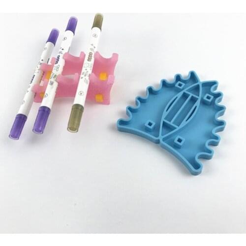 T84A Pen Holder Epoxy Resin Mold Storage Box Pencil Holder Stand Rack Casting Silicone Mould DIY Crafts Jewelry Home Decorations