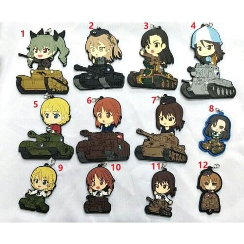 GIRLS and PANZER Keychian Nishizumi Miho saori takebe yukari akiyama Reizei Mako Nishizumi rubber mobile phone strap