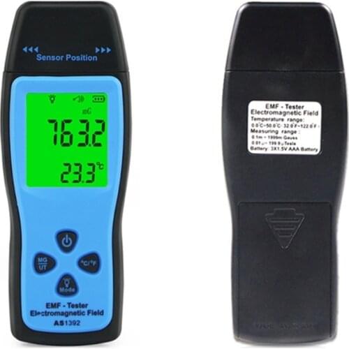 AS1392 EMF Meter LCD Radiation Dosimeter Mini EMF Tester Electromagnetic Field Radiation Detector Dosimeter Tester