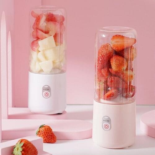 Double Knife Electric Juicer Portable Blender USB Mini Blender Cordless Press Juice Charging Manual Orange Juicer