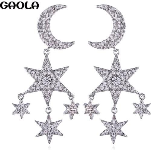 GAOLA Women Geometric Dangle Earrings Moon And Star Earring Fashion Jewelry GLE9181