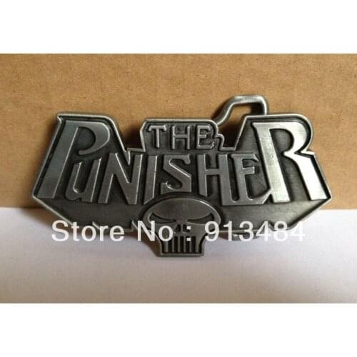 Punisher belt buckle with pewter finish JF-B172 brand new condition ,free shipping