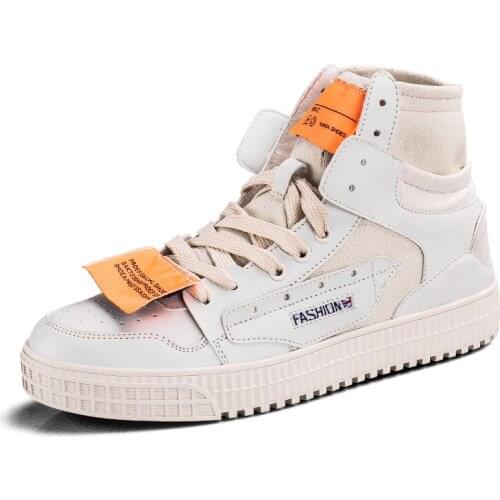 White Sneakers Men Skateboarding Shoes 2020 Fashion Brand Classic Unisex Casual Breathable High Top Sneakers Man Chaussure Homme