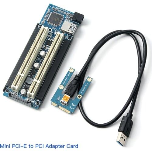 Mini PCI-E to PCI Adapter Card mPCI-E to PCI Riser Adapter with SATA Power Cable Expansion Card with External Capture Card