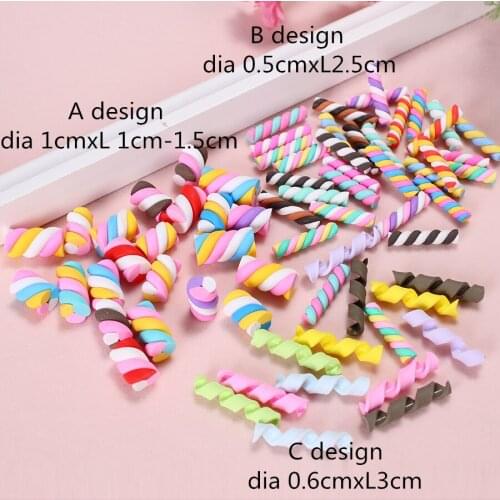 20pcs/lot Simulation Clay Miniature lollipop Candy Food Charms Resin Accessories For Diy Cell Phone Decoration Crafts Supplies