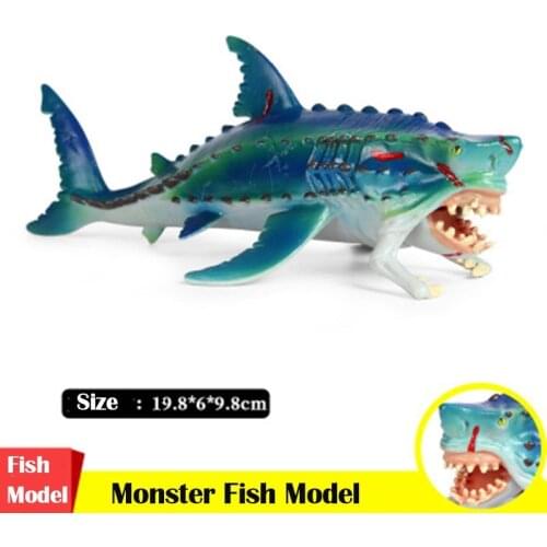 Simulation Monstered Fish Model PVC Solid Simulated Sea Fish Animals Hand Model Educational Toys Xmas Gift For Children Kids
