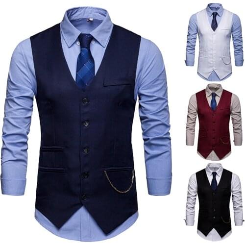 Mens Sleeveless Suit Vest European Size Mens Accessories with A Nightclub Blazer
