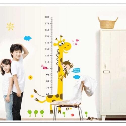 Measure Height Wall Stickers Cartoon Giraffe Of Kindergarten Childrens Room Chart Ruler Environmental Protection Home Decor