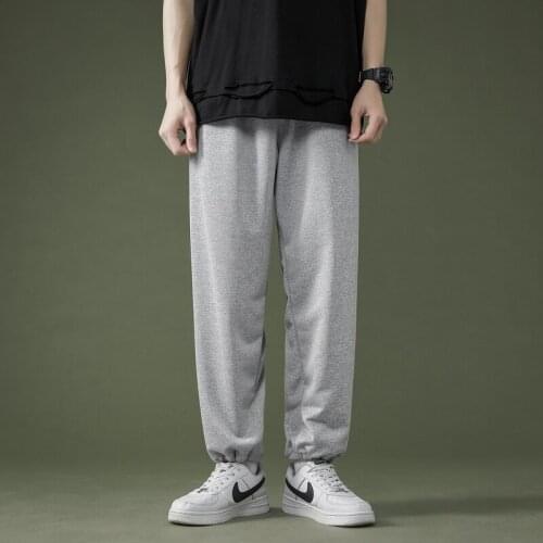 New Mens Sports Casual Pants Trend Hip Hop Street Fashion Loose Lace-up Harem Pants M-5XL Pure Color Bunch Pants Men Pantalones