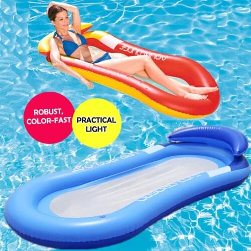 Summer PVC Inflatable Floating Row Air Mattresses Foldable Swimming Pool Party Beach Water Sports Float Bed Lounger Float Chair