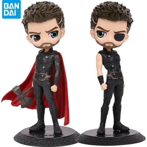 Original Bandai Banpresto Qposket Marvl The Avengers Thor Odinson Collect Doll Action Figure Model Home Decoration Kids Toys